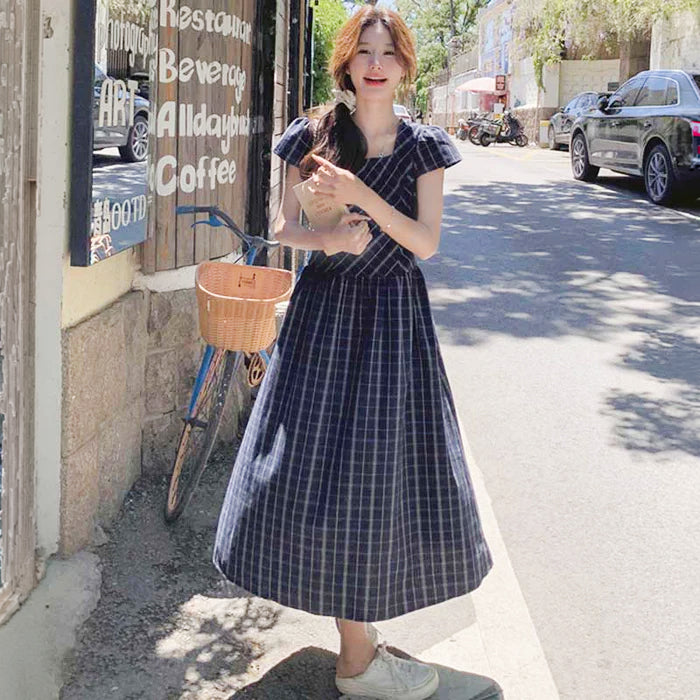 スクエアチェックワンピース
