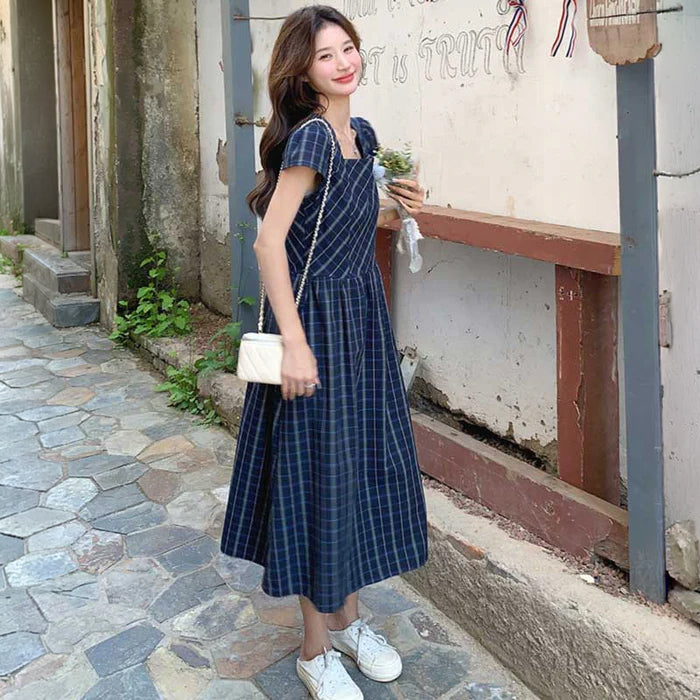 スクエアチェックワンピース