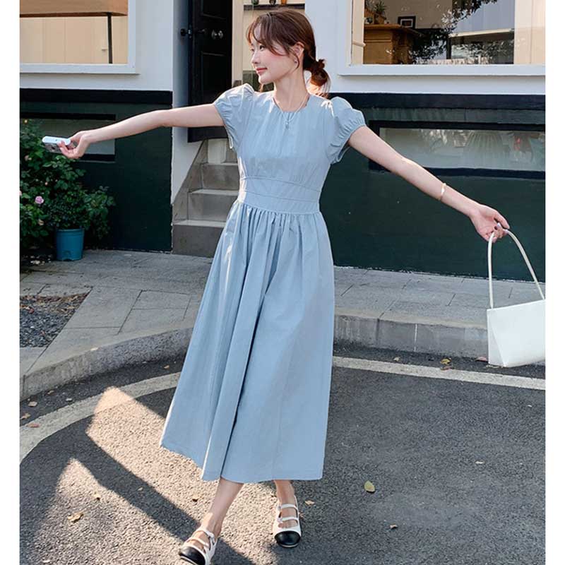 フレンチパフギャザーワンピース