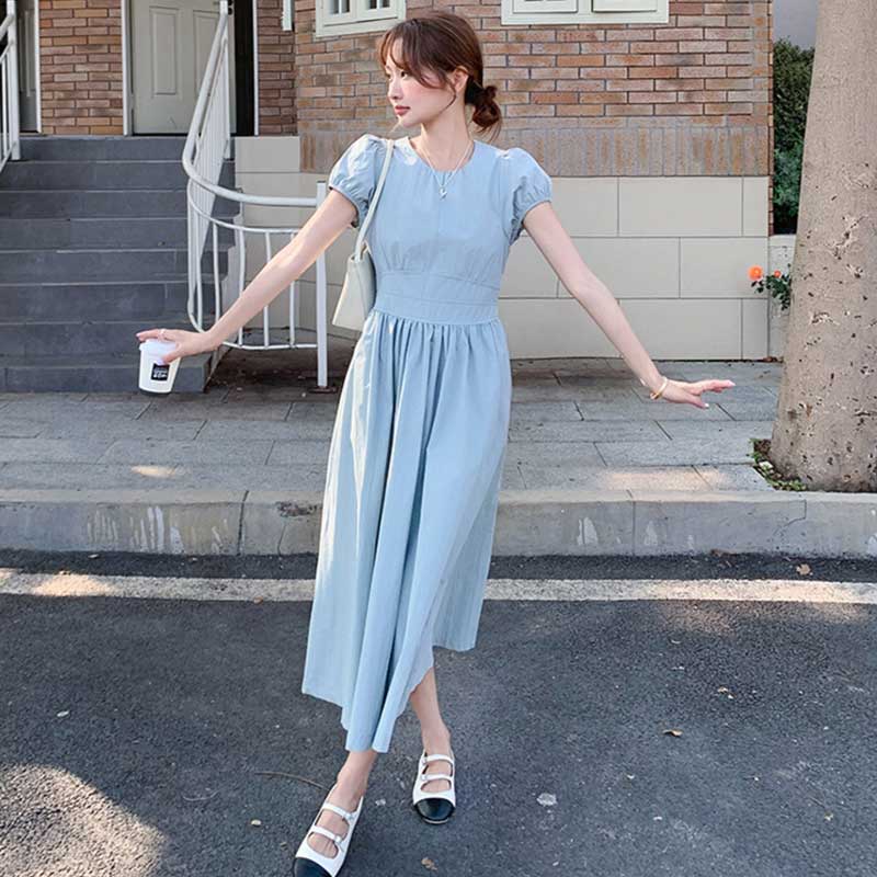 フレンチパフギャザーワンピース