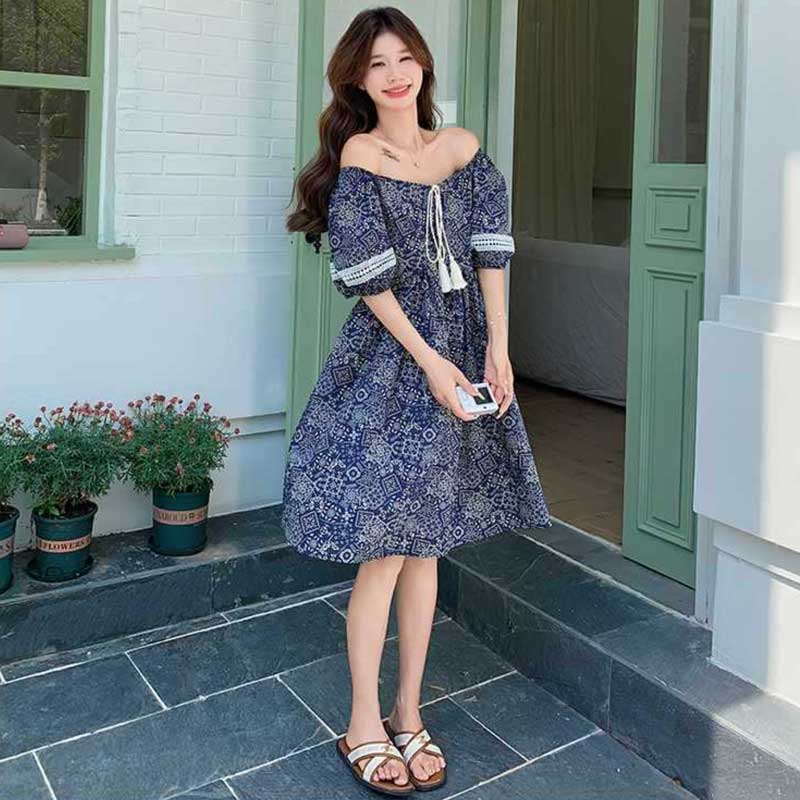 エスニックオフショルダーワンピース