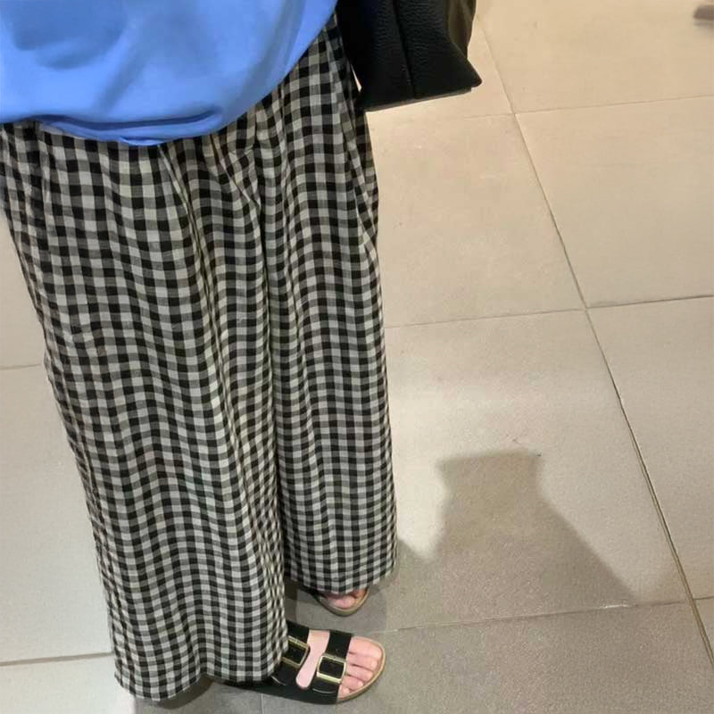 ギンガムチェックワイドパンツ