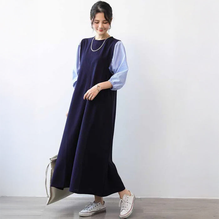 バルーン袖切り替えワンピース(4colors)