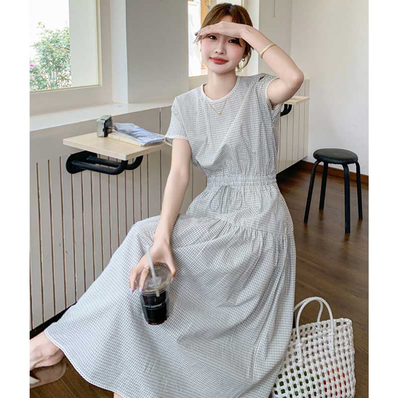 チェックフレアワンピース