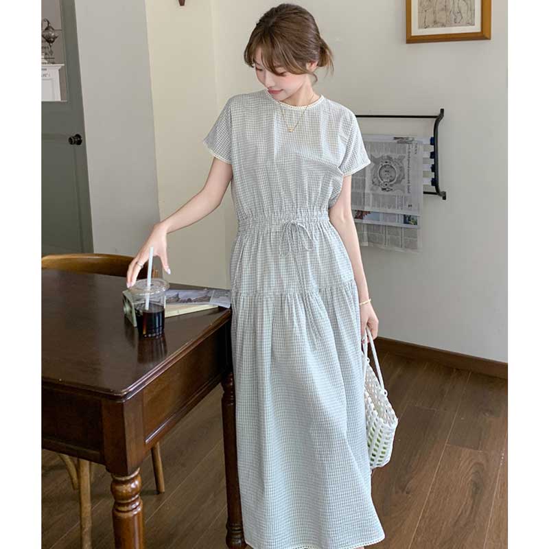 チェックフレアワンピース