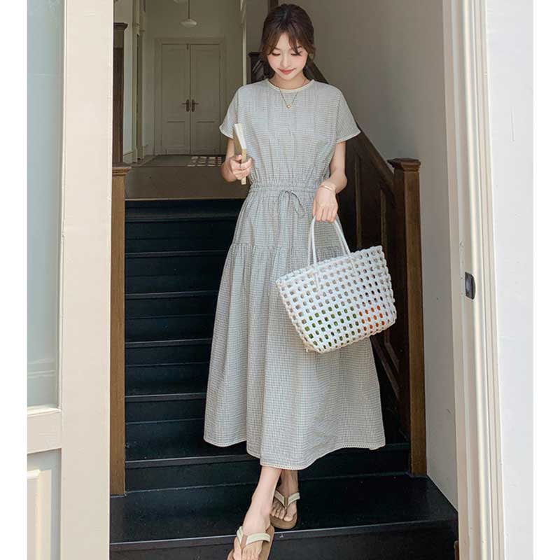 チェックフレアワンピース