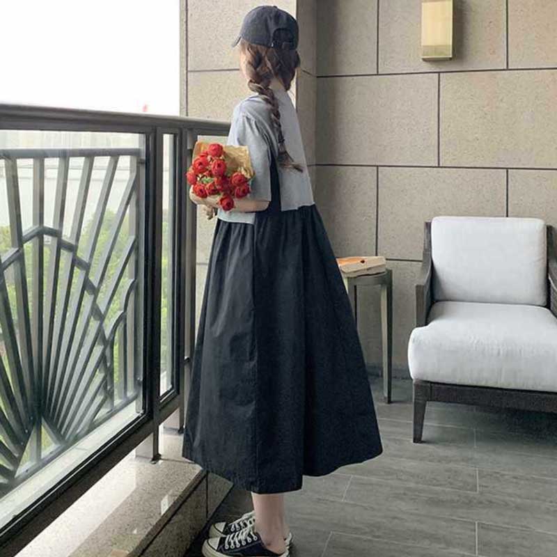 Vネック風ドッキングワンピース(2colors)