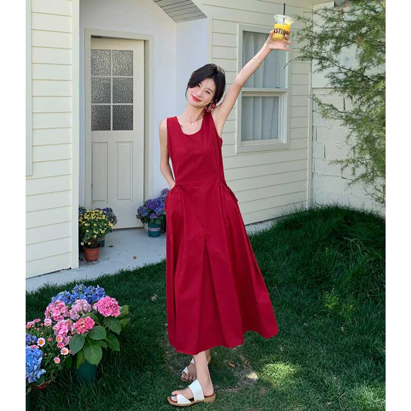 サイドギャザーフレアワンピース(2colors)