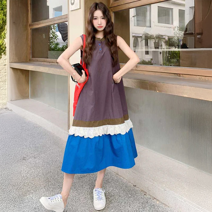 【即納】フリルボーダーワンピース