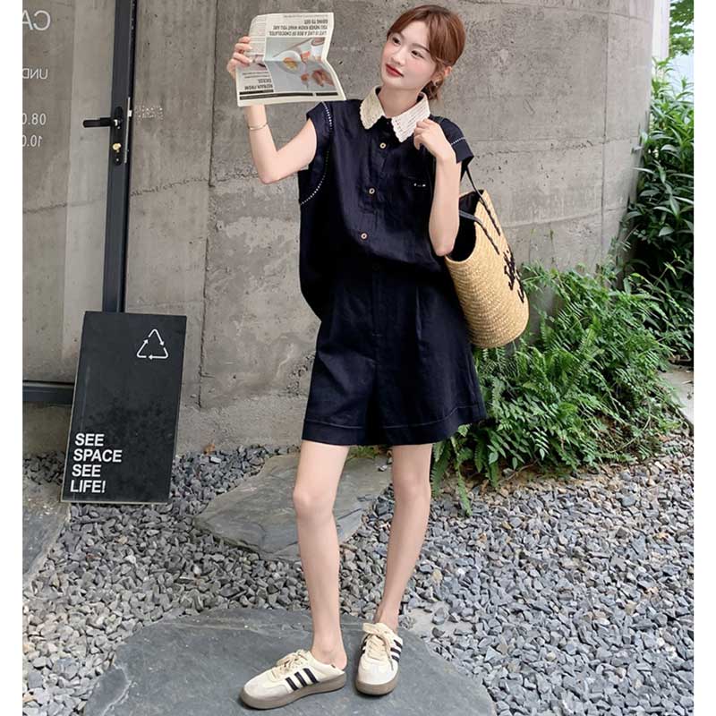 ネイビーサマーカジュアルセットアップ