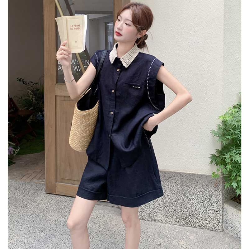 ネイビーサマーカジュアルセットアップ