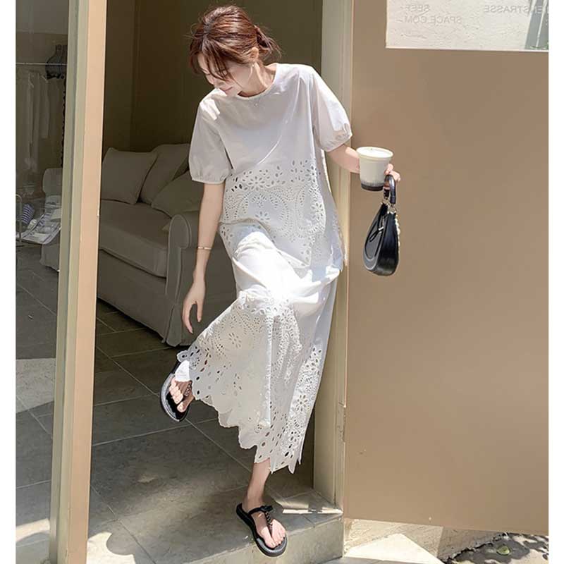 レース刺繍カットワークセットアップ