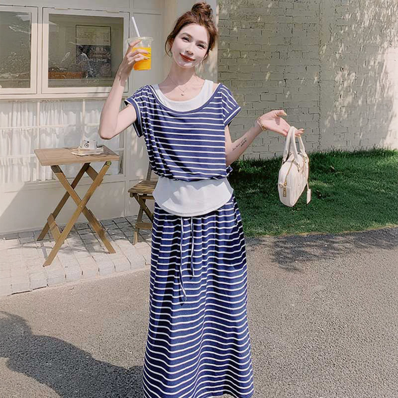 ルーズフィットボーダーワンピース(2colors)