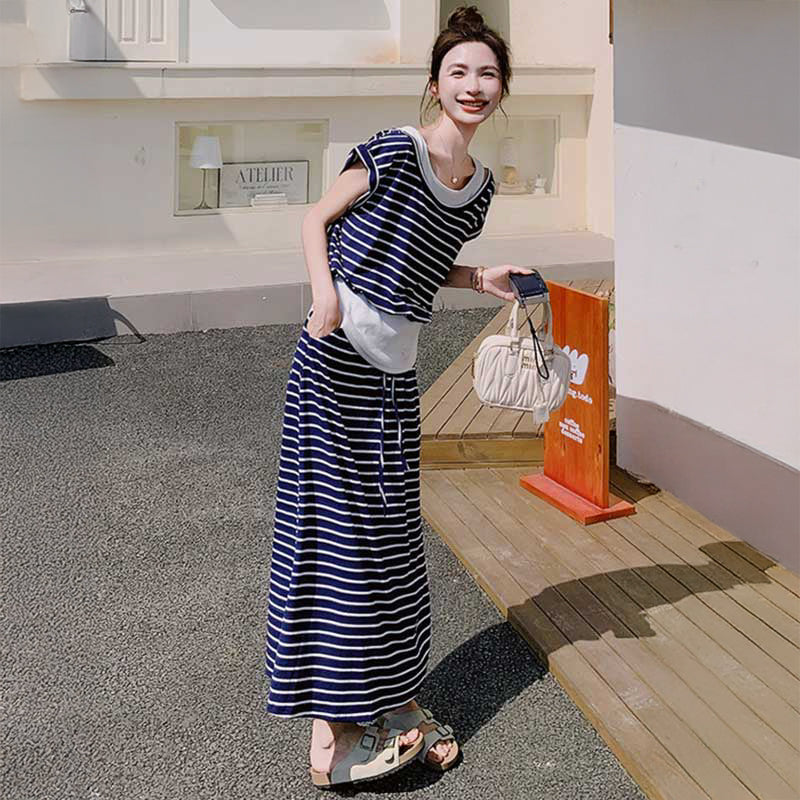 ルーズフィットボーダーワンピース(2colors)