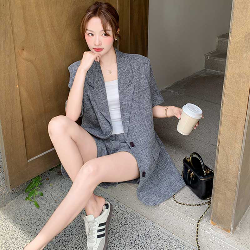 リネンライクジャケットセットアップ