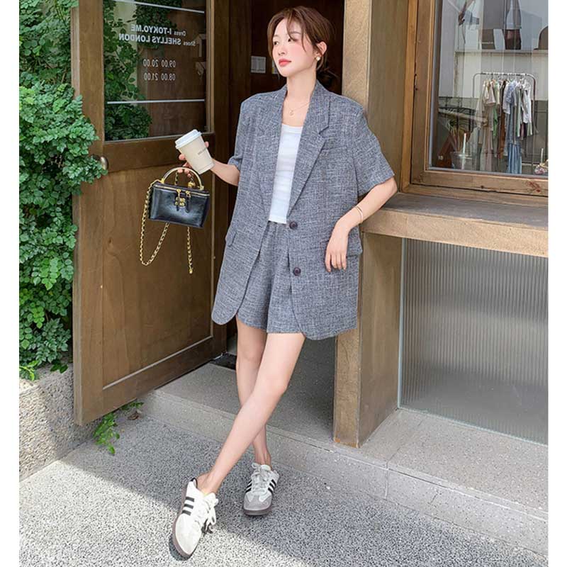 リネンライクジャケットセットアップ