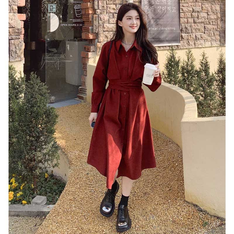 ウエストマークスエードワンピース(2colors)