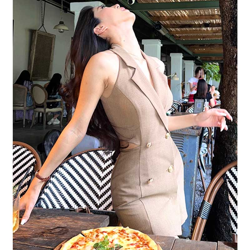 ダブルボタンテーラードミニワンピース(2colors)