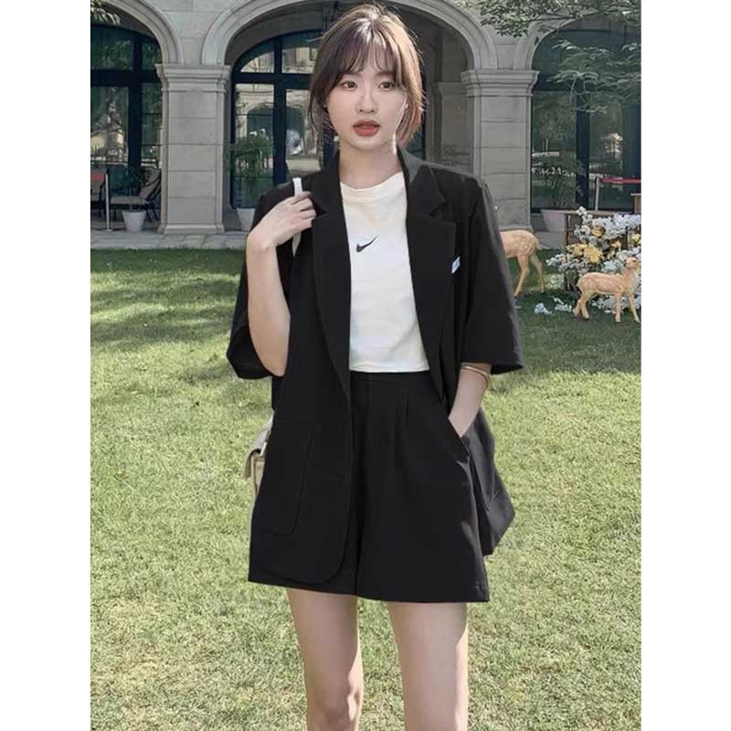 半袖テーラードジャケット×ショートパンツ(4colors)