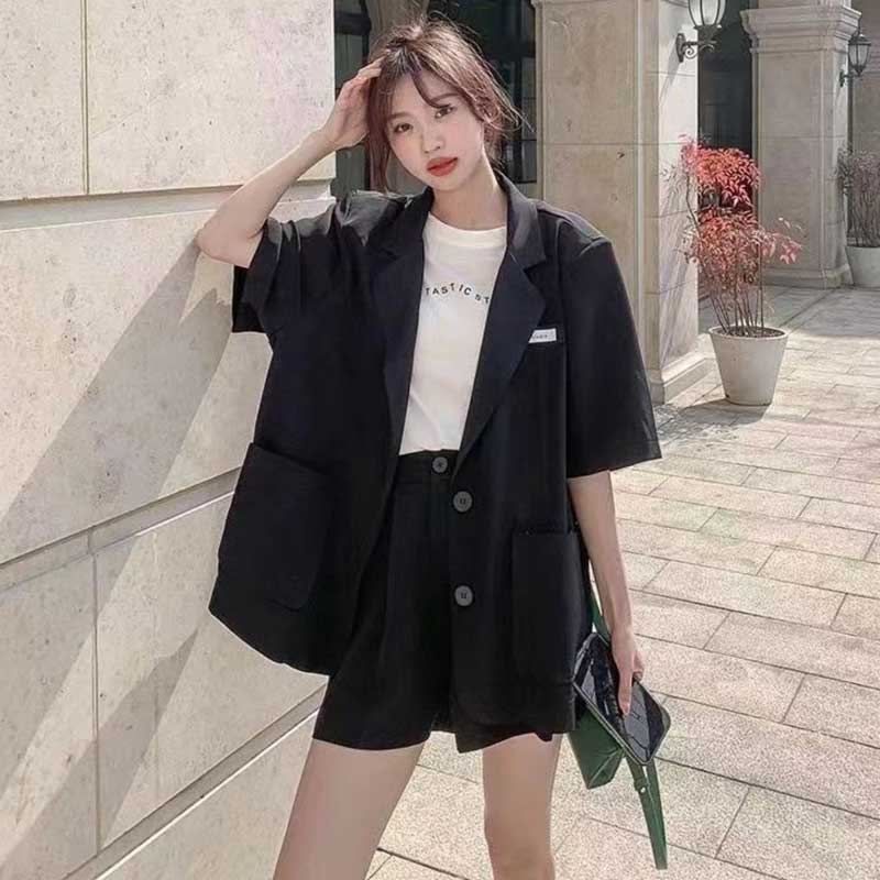 半袖テーラードジャケット×ショートパンツ(4colors)