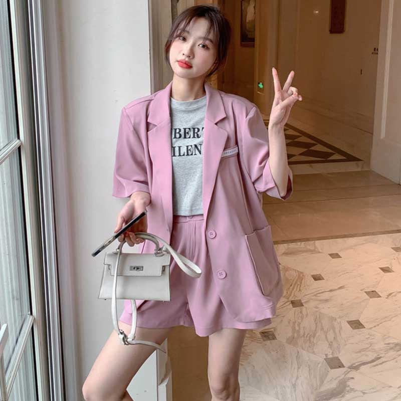 半袖テーラードジャケット×ショートパンツ(4colors)