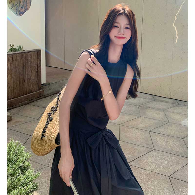 ボリュームリボンウエストマークワンピース(2colors)