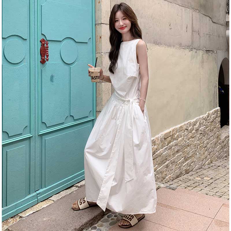 ボリュームリボンウエストマークワンピース(2colors)