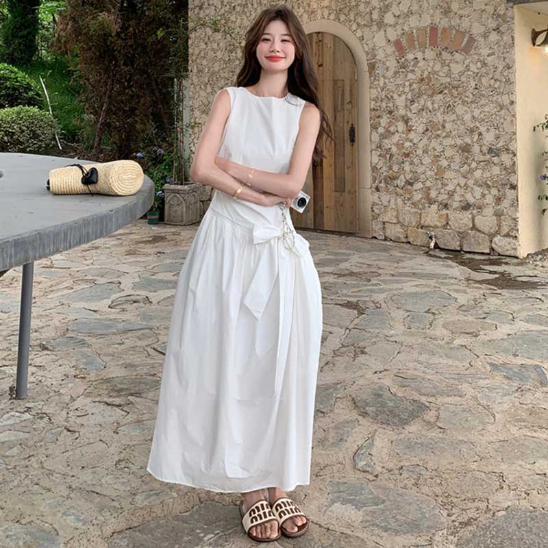 ボリュームリボンウエストマークワンピース(2colors)