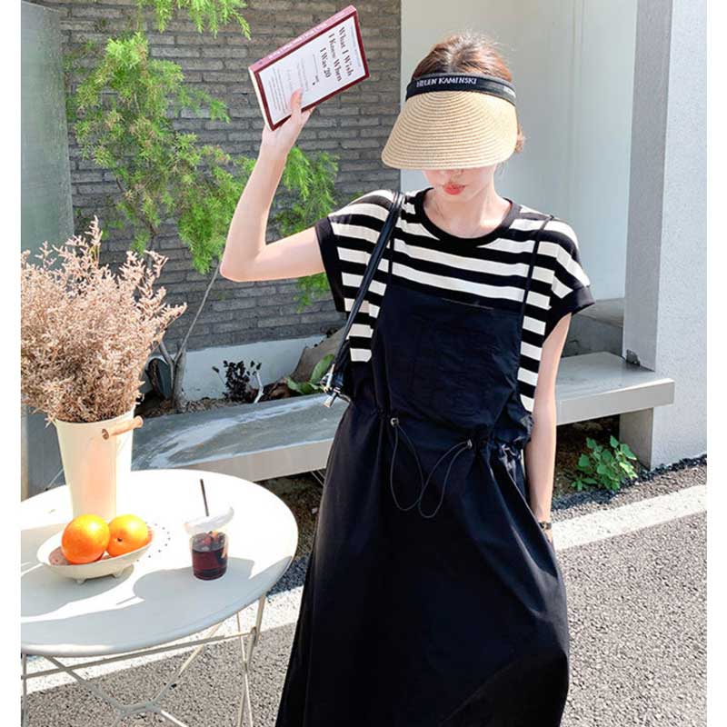 レイヤード風サロペットワンピース