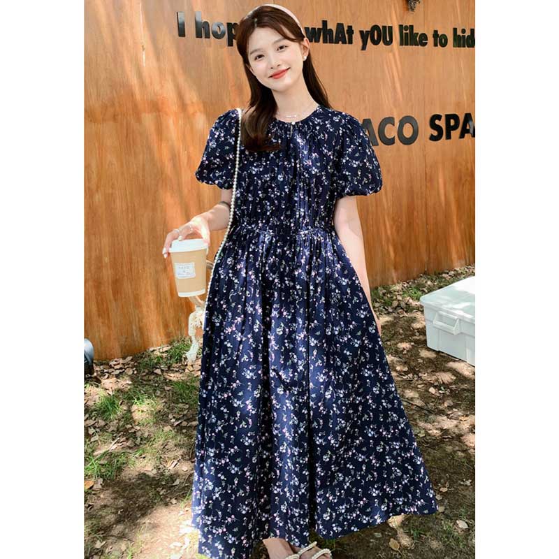 バルーン袖小花柄ワンピース