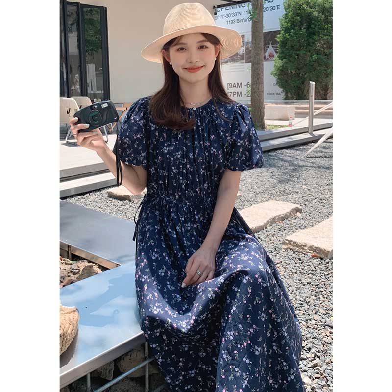 バルーン袖小花柄ワンピース