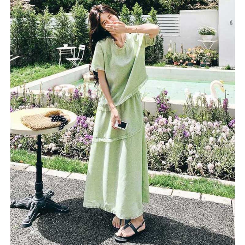 ミントグリーンカットオフセットアップ