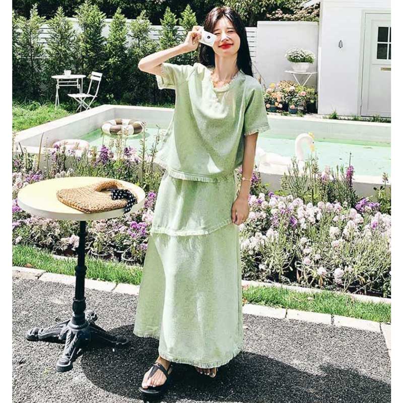 ミントグリーンカットオフセットアップ