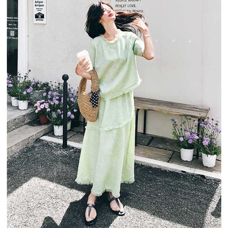 ミントグリーンカットオフセットアップ