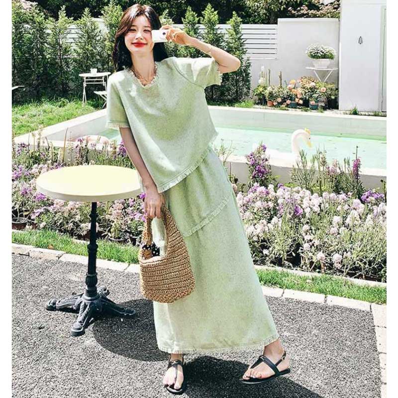 ミントグリーンカットオフセットアップ