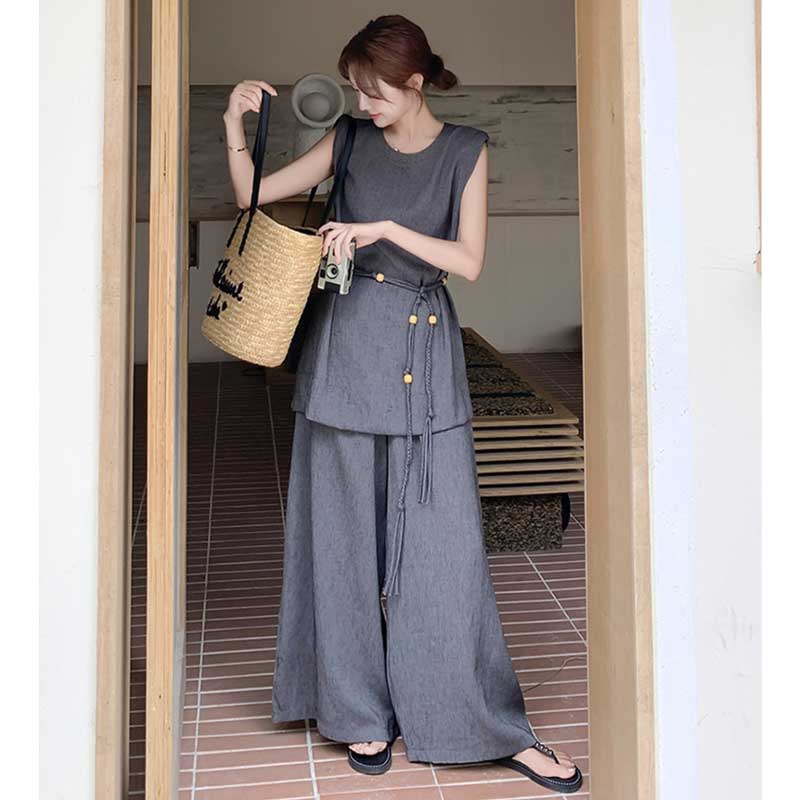 ノースリーブロングワイドセットアップ