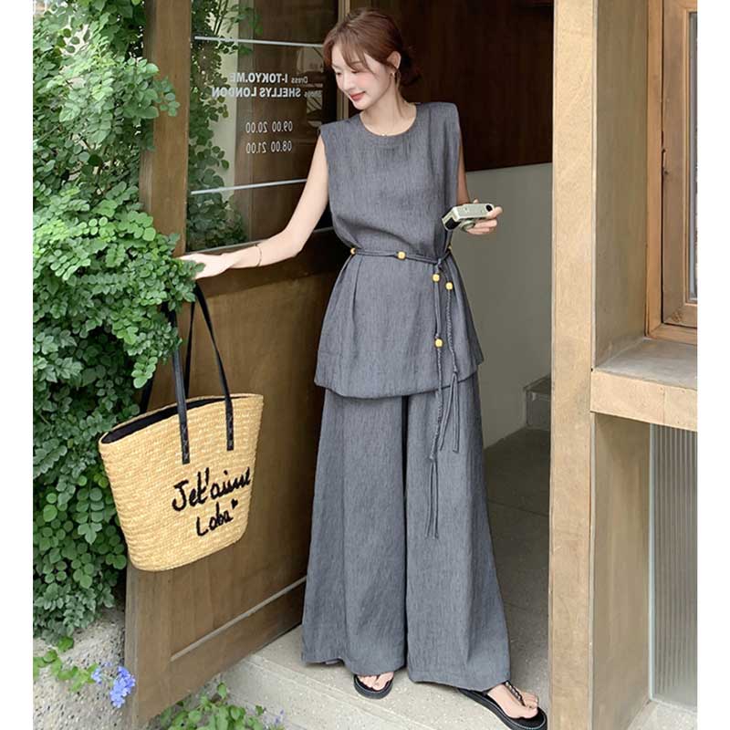 ノースリーブロングワイドセットアップ