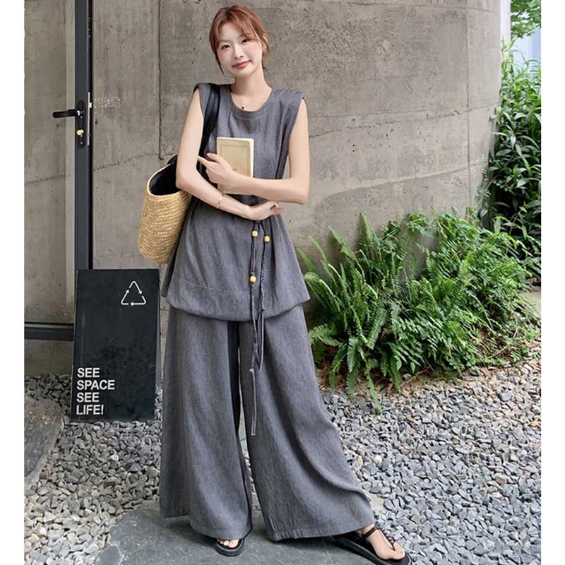 ノースリーブロングワイドセットアップ