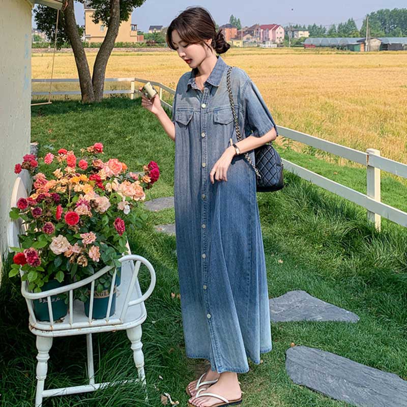 グラデーションデニムワンピース
