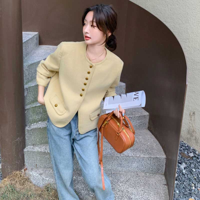 ラウンドネックジャケット(2colors)