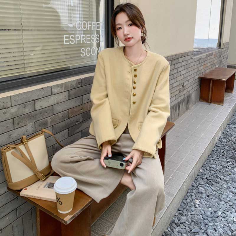 ラウンドネックジャケット(2colors)