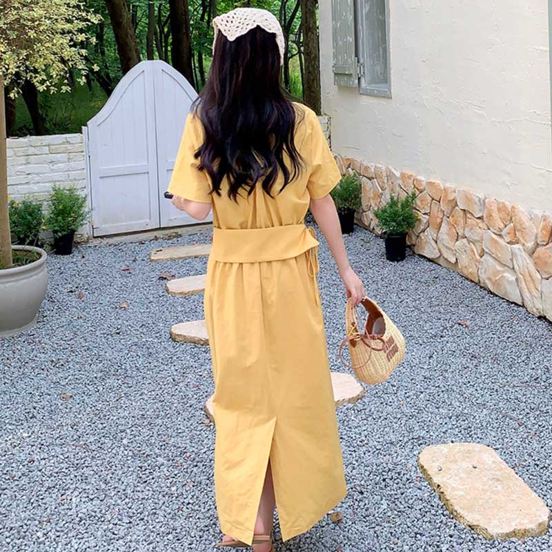 ウエストマークVネックワンピース(3colors)