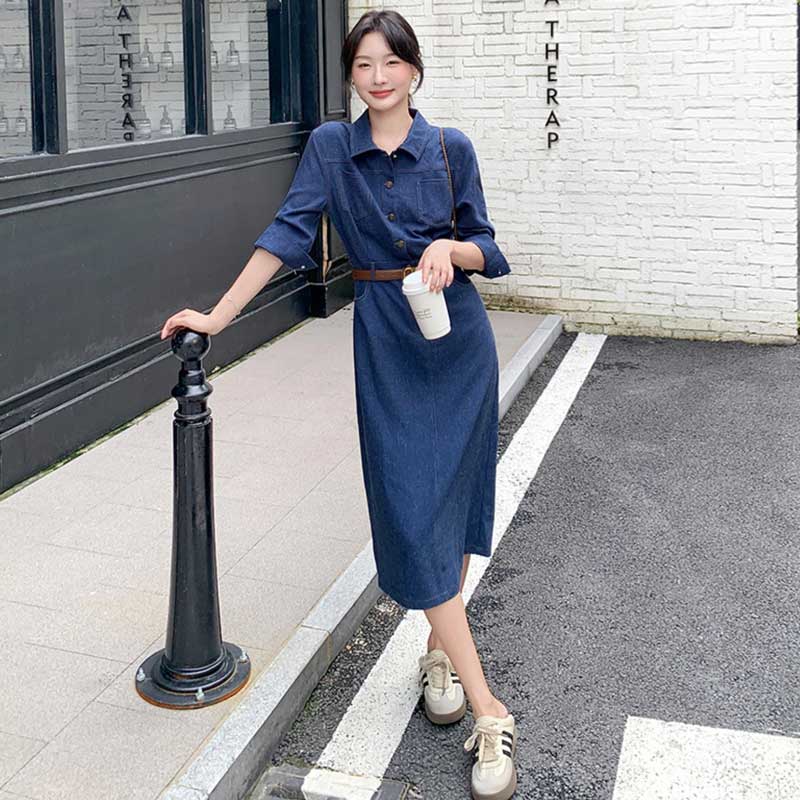 ワークテイストシャツワンピース(2colors)