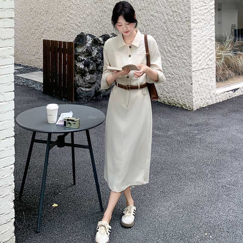ワークテイストシャツワンピース(2colors)