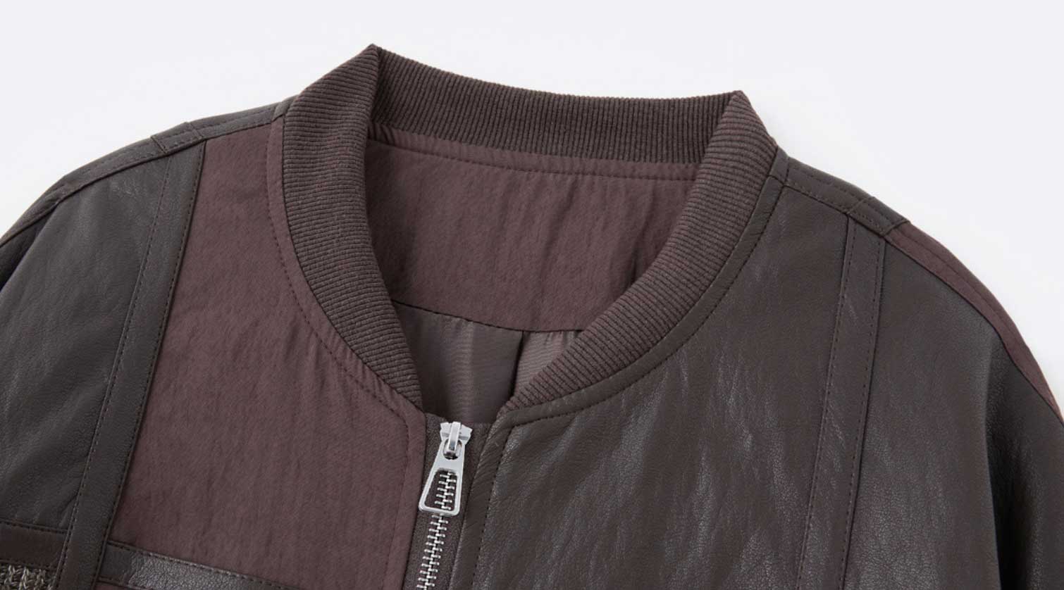 パッチワークレザージャケット(2colors)