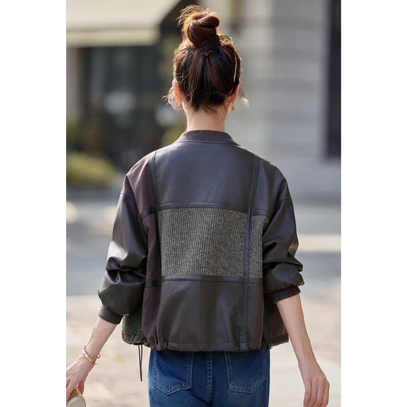 パッチワークレザージャケット(2colors)