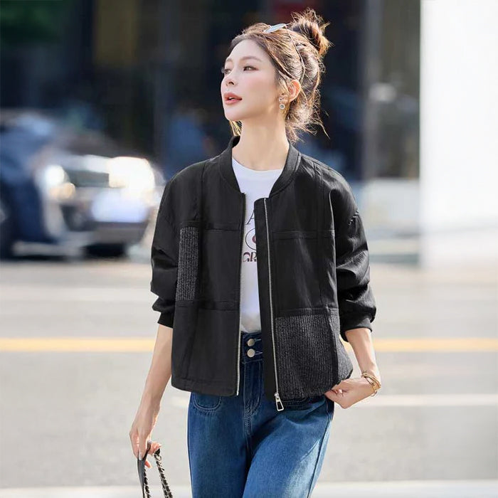 パッチワークレザージャケット(2colors)