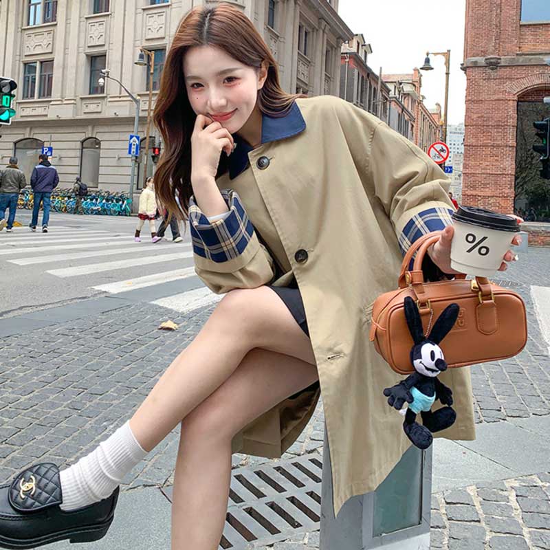 SCAPA ベロアショートコート カーキ 38 ファー付き オシャレ