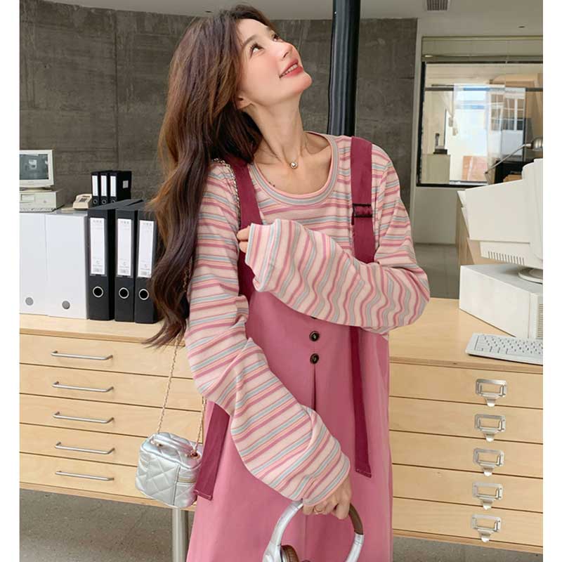 レイヤード風ドッキングジャンパースカート