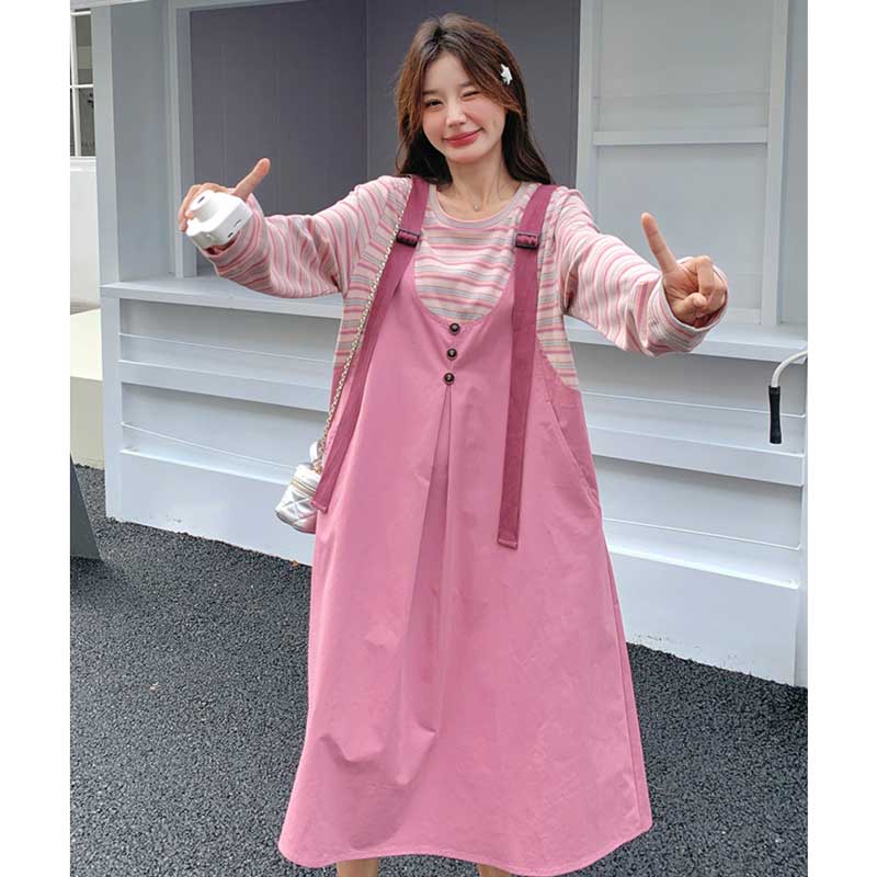 レイヤード風ドッキングジャンパースカート